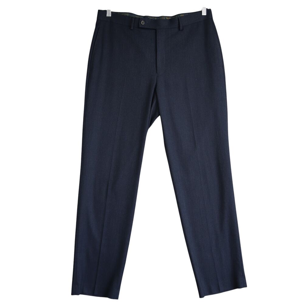 LAUREN Ralph Lauren Mens Dress Pants Size 34 X 32 Navy Blue Straight Leg Career